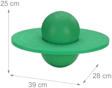 Relaxdays Pogo Ball für Kinder bis 100 kg, Outdoor Hüpfspielzeug mit Balance-Funktion, grün - HBT 25x39x28 cm