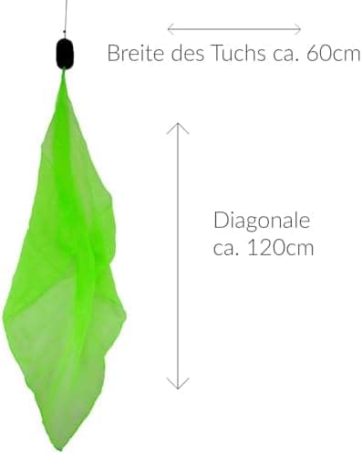 Diabolo UV leuchtendGrün für Professionals und Anfänger - Angel Wings Soft-Pois 15cm