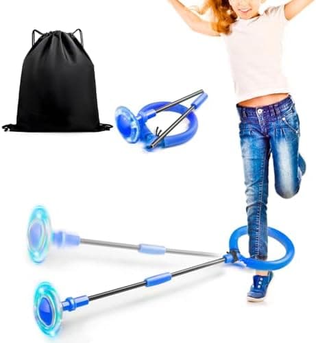 Jalunth Springring Fußkreisel Draußen Blinkt Kinder Erwachsene Geschenk