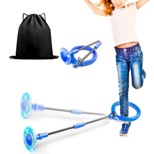 Jalunth Springring Fußkreisel Draußen Blinkt Kinder Erwachsene Geschenk