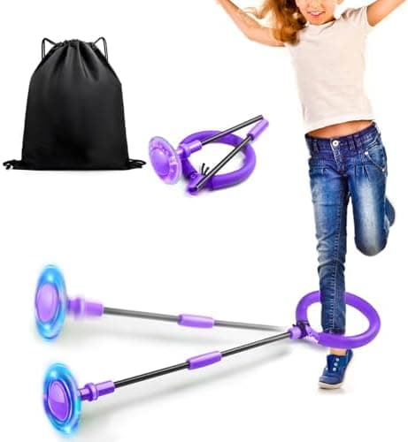 Jalunth Springring Fußkreisel Draußen Blinkt Kinder Erwachsene Geschenk