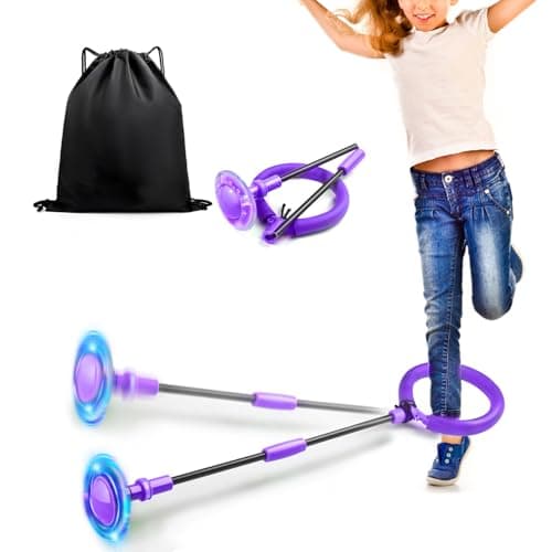 Jalunth Springring Fußkreisel Draußen Blinkt Kinder Erwachsene Geschenk