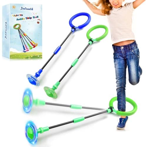 Jalunth Springring Fußkreisel Draußen Blinkt Kinder Erwachsene Geschenk
