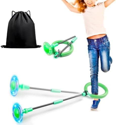 Jalunth Springring Fußkreisel Draußen Blinkt Kinder Erwachsene Geschenk