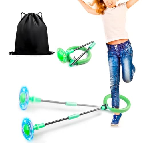 Jalunth Springring Fußkreisel Draußen Blinkt Kinder Erwachsene Geschenk