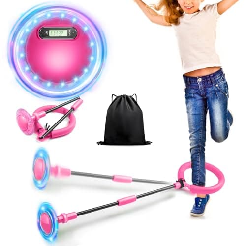 Jalunth Springring Fußkreisel Draußen Blinkt Kinder Erwachsene Geschenk