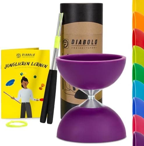 Diabolo Freizeitsport Jonglier-Set Basic (hellgrün), ideal zum Verschenken für Kinder & Einsteiger - Aluminum Handsticks