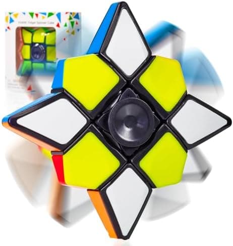 CUBIDI® Star - 3x3x1 Drehwürfel & Handkreisel - Stressabbau & Konzentrationstraining für Büro & Freizeit - 45mm Drehwürf