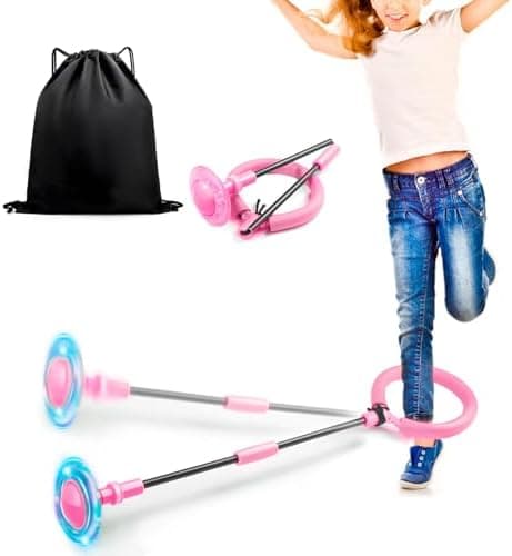 Jalunth Springring Fußkreisel Draußen Blinkt Kinder Erwachsene Geschenk