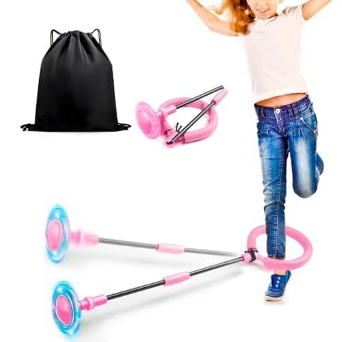 Jalunth Springring Fußkreisel Draußen Blinkt Kinder Erwachsene Geschenk