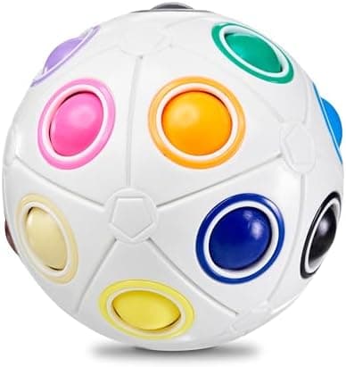 CUBIDI® Original Regenbogenball - Fidget Toy für Kinder und Erwachsene - Geschicklichkeits Spielzeug, Anti Stress, 5cm D