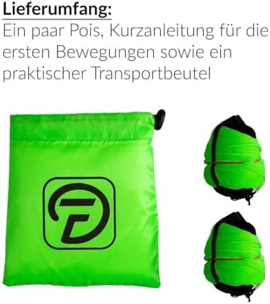 Diabolo UV leuchtendGrün für Professionals und Anfänger - Angel Wings Soft-Pois 15cm