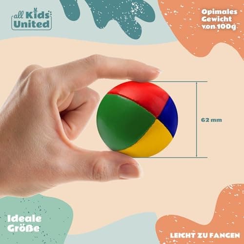 Kids United® Jonglierbälle im 5er Set; Weiche Juggling Balls für Anfänger & Fortgeschrittene; Professionelles Jonglierba