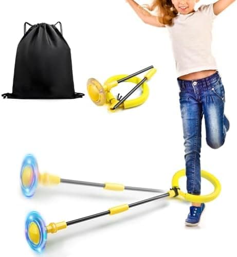 Jalunth Springring Fußkreisel Draußen Blinkt Kinder Erwachsene Geschenk