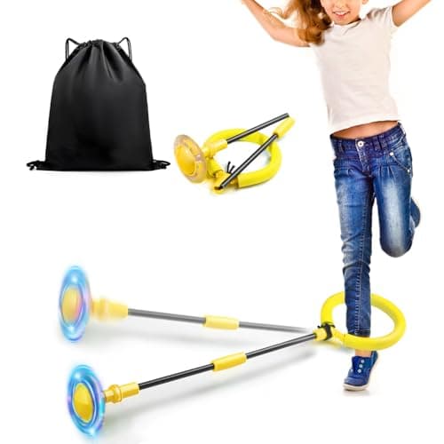 Jalunth Springring Fußkreisel Draußen Blinkt Kinder Erwachsene Geschenk