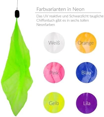 Diabolo UV leuchtendGrün für Professionals und Anfänger - Angel Wings Soft-Pois 15cm