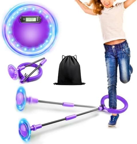 Jalunth Springring Fußkreisel Draußen Blinkt Kinder Erwachsene Geschenk