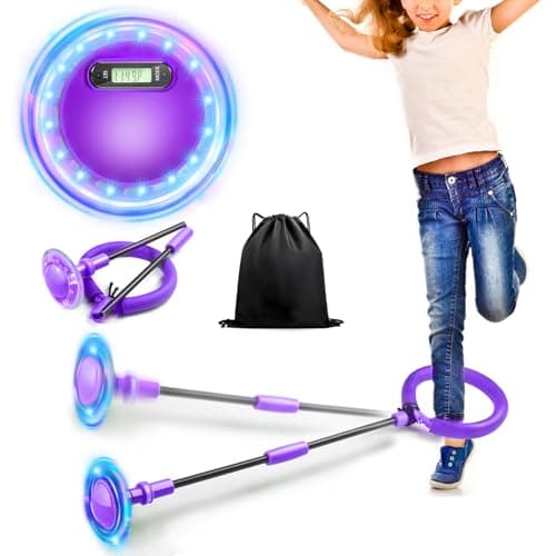 Jalunth Springring Fußkreisel Draußen Blinkt Kinder Erwachsene Geschenk