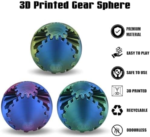 Steynspumpen Whirlball 3D gedruckter Zahnradball - Cool Gadget Spielzeug für Büro & Zuhause, Fidget Toy für Kinder & Erw