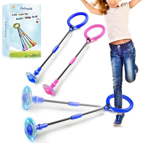 Jalunth Springring Fußkreisel Draußen Blinkt Kinder Erwachsene Geschenk
