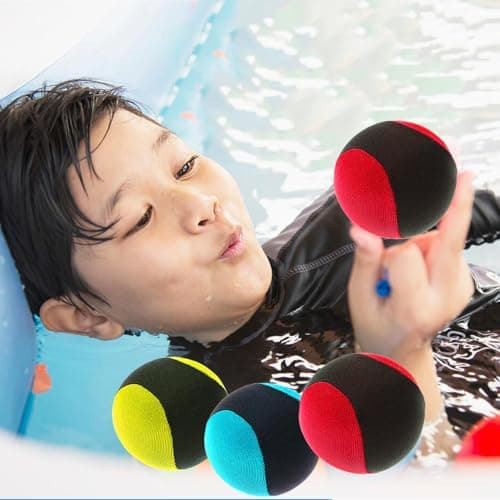 3 Stück Wasserhüpfbälle + Schwimmbadbälle für Kinder im Pool und am Strand + Farbenprächtig und sicherer Spielstoff + Me
