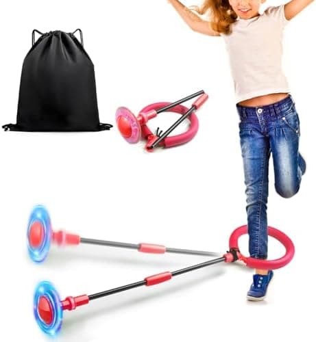 Jalunth Springring Fußkreisel Draußen Blinkt Kinder Erwachsene Geschenk