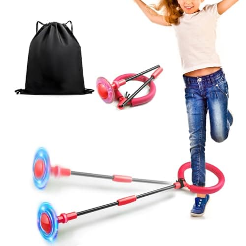 Jalunth Springring Fußkreisel Draußen Blinkt Kinder Erwachsene Geschenk