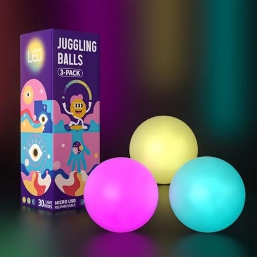 Leuchtende Jonglierbälle Kinder & Erwachsene - 3er LED Set | Perfekt zum Jonglieren | Top Jonglier Set für Anfänger & Pr
