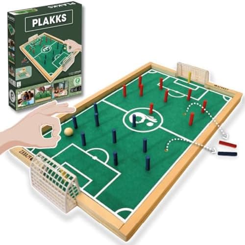 PLAKKS Tischfussball Brettspiel für alle Altersgruppen | Holzspiel | Lern- und Geschicklichkeitsspiele | Kreatives Famil