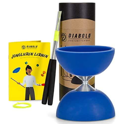 Diabolo Freizeitsport Jonglier-Set Basic (hellgrün), ideal zum Verschenken für Kinder & Einsteiger - Aluminum Handsticks