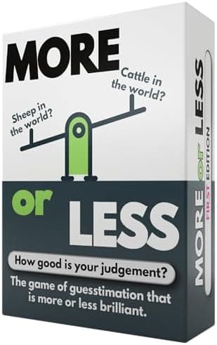 More or Less | Mehr Oder Weniger Kartenspiel - Ideal für Erwachsene, Familien & Kinder - 2+ Spieler - Familienspiel & Re
