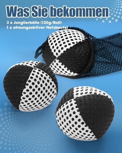 Jonglierbälle für Anfänger und Profis - 2 Schichten Netz, Tragetasche, 62mm Set