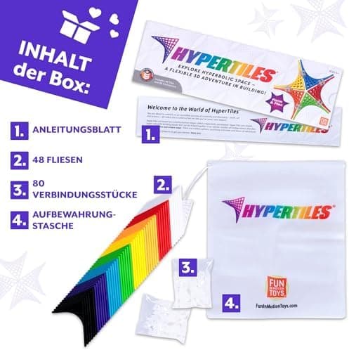 Hyperbolisches Konstruktionsspielzeug von Fun In Motion Toys - 7,6 x 7,6 cm STEM 3D-Abenteuer - Unendliche Flexible Form
