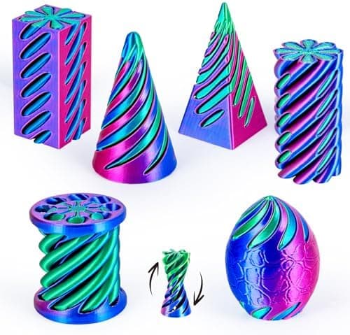 Dikale 6 Packungen Spirale Fidget Kegel, Flexibles Pyramiden-Passthrough für Stressabbau,ideal für Kinder und Erwachsene