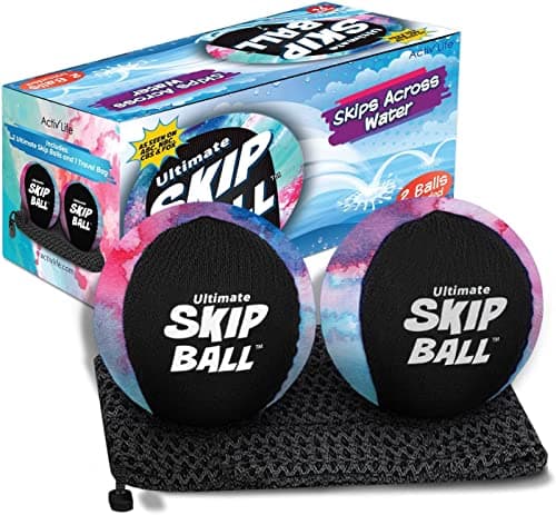 Activ Life Skip Ball - Wasserskipfunfeger für Kinder - 2er-Pack Schwarze und gefärbte Bälle