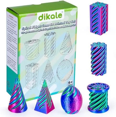 Dikale 6 Packungen Spirale Fidget Kegel, Flexibles Pyramiden-Passthrough für Stressabbau,ideal für Kinder und Erwachsene