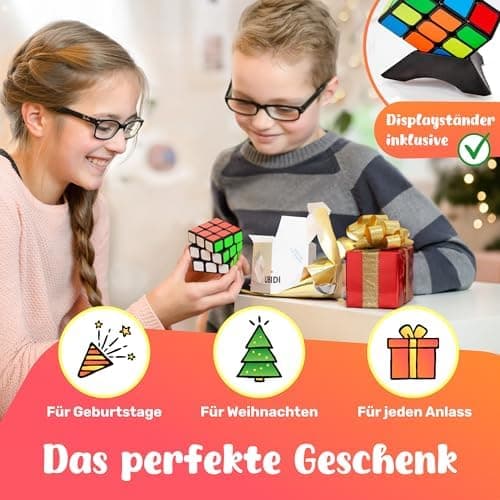 CUBIDI® Original Zauberwürfel 3x3 Klassisch - Speed Cube mit optimierten Dreheigenschaften für Anfänger und Fortgeschrit