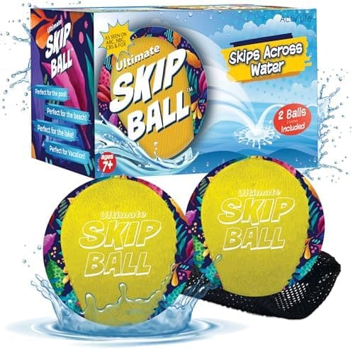 Activ Life Skip Ball - Wasserskipfunfeger für Kinder - 2er-Pack Schwarze und gefärbte Bälle
