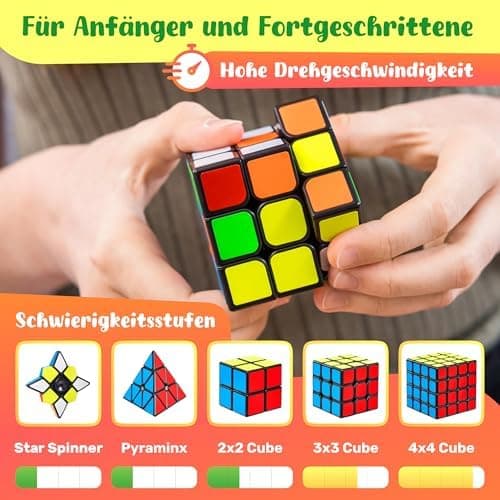 CUBIDI® Original Zauberwürfel 3x3 Klassisch - Speed Cube mit optimierten Dreheigenschaften für Anfänger und Fortgeschrit