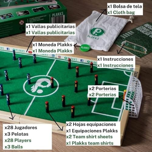 PLAKKS Tischfussball Brettspiel für alle Altersgruppen | Holzspiel | Lern- und Geschicklichkeitsspiele | Kreatives Famil