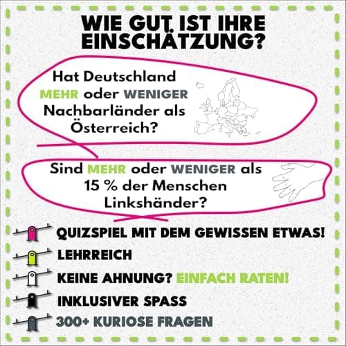 More or Less | Mehr Oder Weniger Kartenspiel - Ideal für Erwachsene, Familien & Kinder - 2+ Spieler - Familienspiel & Re