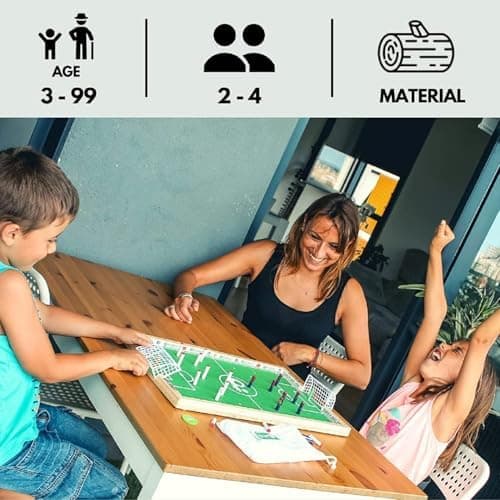 PLAKKS Tischfussball Brettspiel für alle Altersgruppen | Holzspiel | Lern- und Geschicklichkeitsspiele | Kreatives Famil