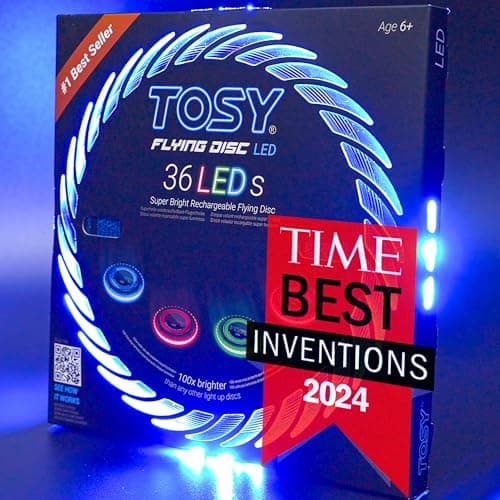 TOSY Flying Disc - 108 RGB-LEDs oder 36 einfarbig, Smart-Modi, wasserdicht für Kinder & Erwachsene, Outdoor-Spielzeug