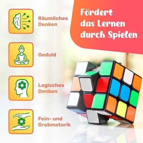CUBIDI® Original Zauberwürfel 3x3 Klassisch - Speed Cube mit optimierten Dreheigenschaften für Anfänger und Fortgeschrit