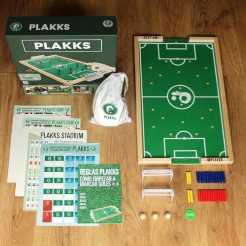 PLAKKS Tischfussball Brettspiel für alle Altersgruppen | Holzspiel | Lern- und Geschicklichkeitsspiele | Kreatives Famil