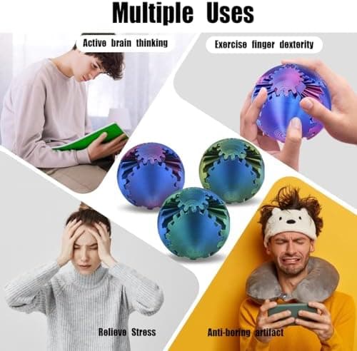 Steynspumpen Whirlball 3D gedruckter Zahnradball - Cool Gadget Spielzeug für Büro & Zuhause, Fidget Toy für Kinder & Erw
