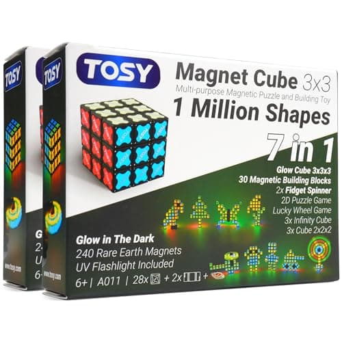 TOSY Magnet Cube 3x3 - multifunktional für Kinder: kreative Bausteine, verwandelbarer Fidget-Spinner, STEM-Spielzeug mit