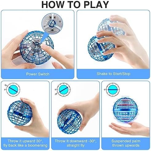 Airabc Magic Flying Orb Ball - Handsteuerbarer Schwebender Ball mit LED-Licht und Flyendes Spinner-Gerät für Kinder - In