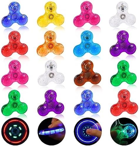 GigilliMini LED Licht Up Fidget Spinner 16er Pack für Kinder Głückwünsche zur Weihnachtsparty Glühendes Spielzeug für Go
