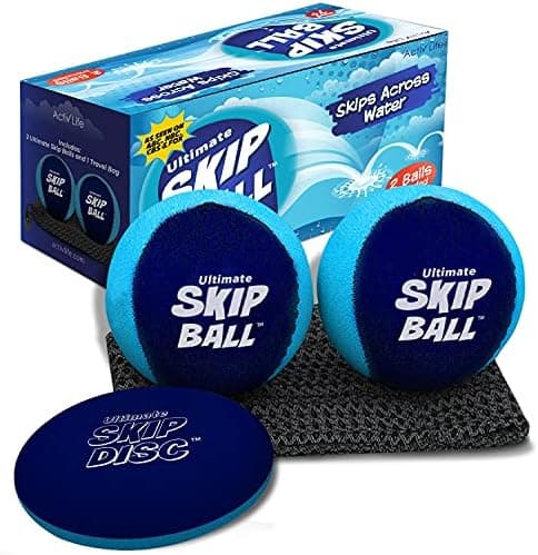 Activ Life Skip Ball - Wasserskipfunfeger für Kinder - 2er-Pack Schwarze und gefärbte Bälle